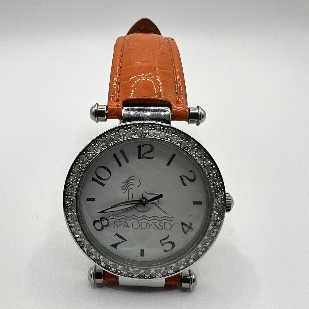 Mars Spa Odyssey Watch Orange Band Quartz Analog Unisex Gift‎ Stainless Steel